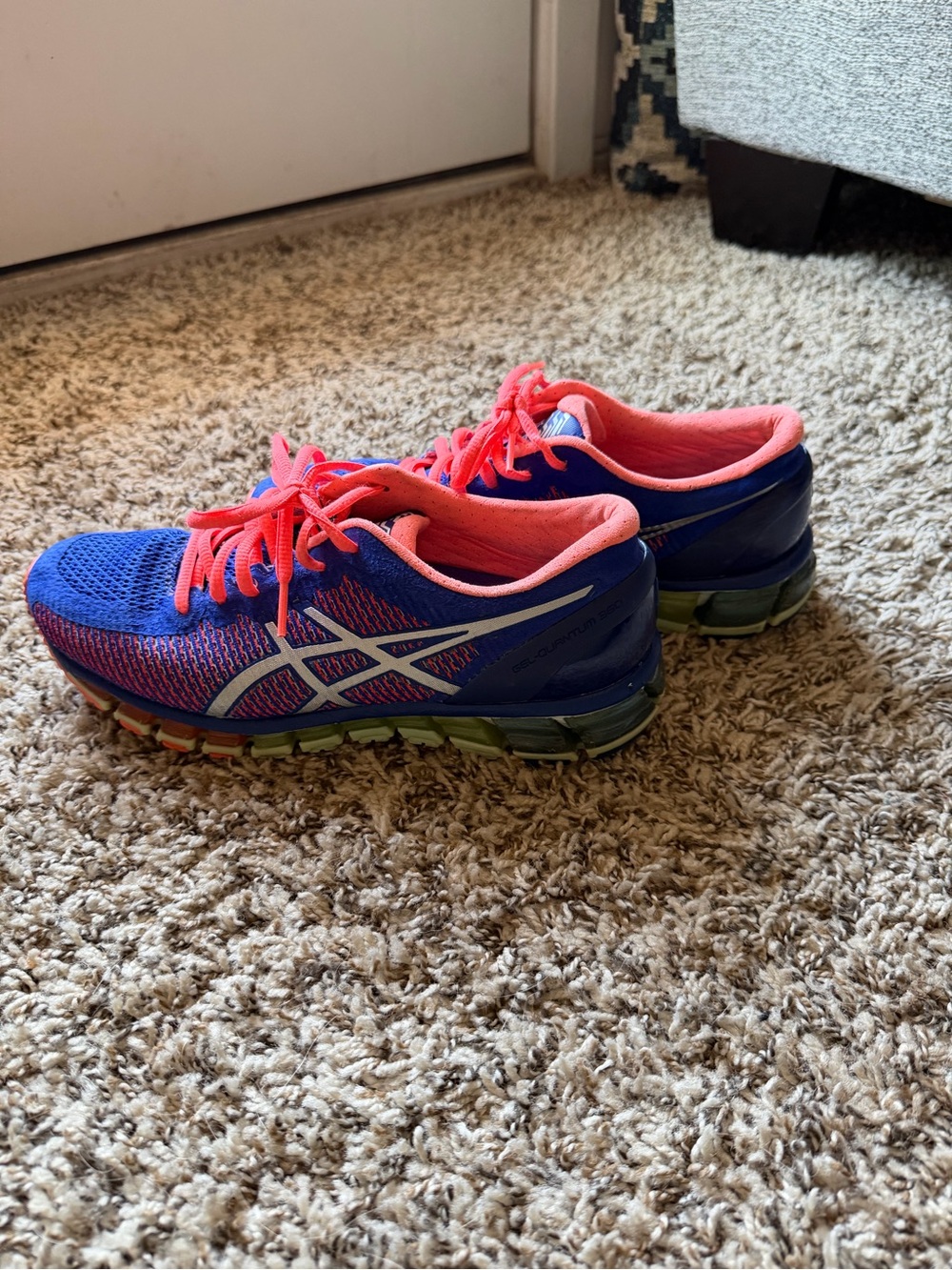 Asics Blue & Coral Women's Running Shoes